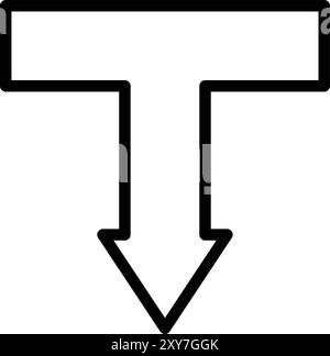 Illustration de conception d'icône de vecteur de jonction T. Illustration de Vecteur