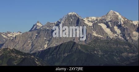 Célèbre face nord de l'Eiger. Vue du Mont Niederhorn, Suisse, Europe Banque D'Images