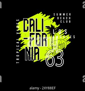 california summer beach club tropical vibes typographie design graphique Illustration de Vecteur