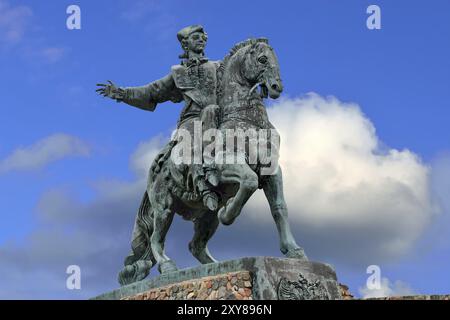 Statue équestre de l'impératrice Elizabeth Petrovna. Baltiysk, jusqu'en 1946 Pillau, Russie, Europe Banque D'Images