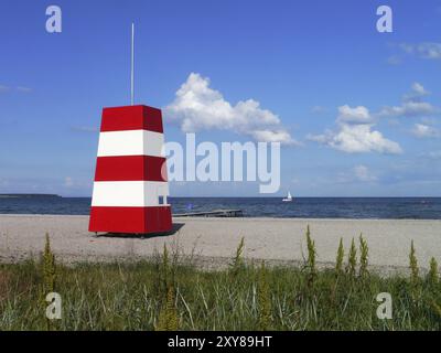 Plage de baignade surveillée Banque D'Images