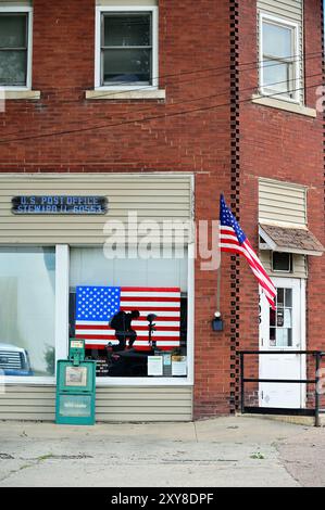 Steward, Illinois, États-Unis. Le bureau de poste local dans une très petite communauté de l'Illinois. Banque D'Images