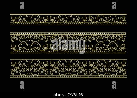 Rectangle Seamless Golden décorative Beauty Royal Border Frame Ornament élément Design illustration Vector Illustration de Vecteur