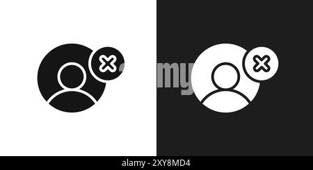 Supprimer le contour de vecteur de signe de logo d'icône d'utilisateur en noir et blanc Illustration de Vecteur