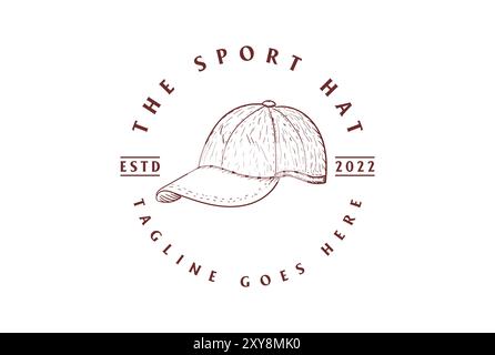 Vintage rétro dessiné à la main Sport chapeau de golf Cap mode logo Design vecteur Illustration de Vecteur