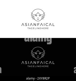 DESIGN DE LOGO ASIATIQUE FAICAL MINIMAL Illustration de Vecteur