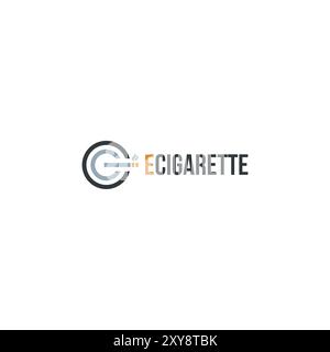 E conception de logo minimal cigarette Illustration de Vecteur