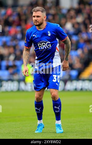 James Norwood du Oldham Athletic Association Football Club lors du match de la Vanarama National League entre Oldham Athletic et Gateshead à Boundary Park, Oldham le lundi 26 août 2024. (Photo : Eddie Garvey | mi News) crédit : MI News & Sport /Alamy Live News Banque D'Images