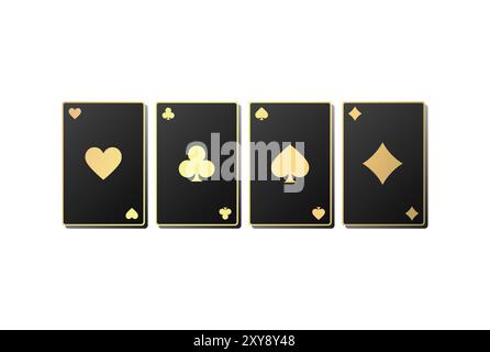 Vecteur d'illustration de cartes de poker de luxe élégant coeur Spade Diamond Club Illustration de Vecteur