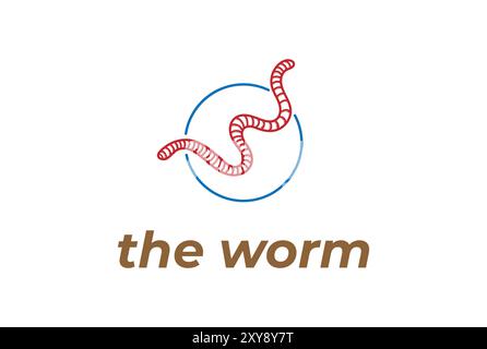 Vintage simple minimaliste Worm helminth Maggot logo Design Vector Illustration de Vecteur