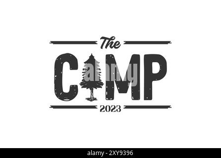 Camp Letter type texte Word Lettering typographie pour Outdoor Adventure logo Illustration de Vecteur