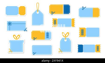 Collection de bons promotionnels. Eléments isolés vectoriels. Coupon ticket Card. Super rabais coupon de vente. Illustration de Vecteur