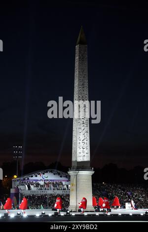 Paris, France. 28 août 2024. Cérémonie d'ouverture des Jeux paralympiques d'été 2024 à Paris, France, le mercredi 28 août 2024. Les 17èmes Jeux Paralympiques se déroulent du 28 août au 8 septembre 2024 à Paris. BELGA PHOTO VIRGINIE LEFOUR crédit : Belga News Agency/Alamy Live News Banque D'Images