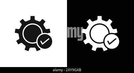 Contour vectoriel de signe d'icône d'installation facile en noir et blanc Illustration de Vecteur