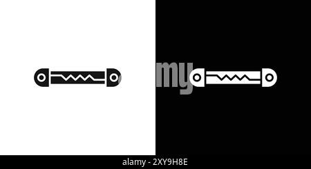 contour de vecteur de signe de logo d'icône de fusible en couleur noir et blanc Illustration de Vecteur