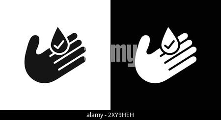 contour vectoriel de signe de logo d'icône hypoallergénique en couleur noire et blanche Illustration de Vecteur