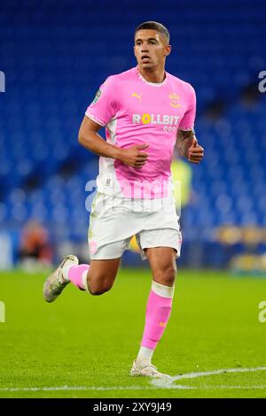 Southampton's Nathan Wood lors du match de deuxième tour de la Carabao Cup au Cardiff City Stadium. Date de la photo : mercredi 28 août 2024. Banque D'Images