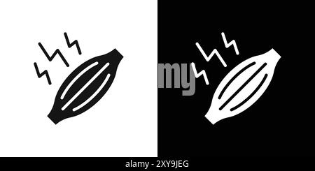 Contour de vecteur de signe de logo de douleur musculaire en couleur noire et blanche Illustration de Vecteur