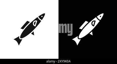 contour vectoriel de signe de logo pike icône en noir et blanc Illustration de Vecteur