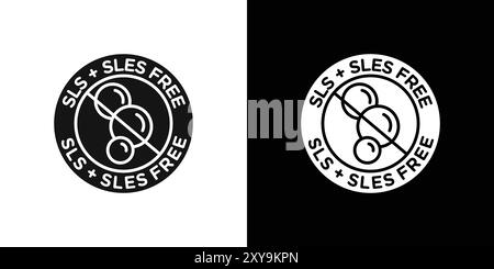 SLS, sles icône libre logo logo contour vectoriel en noir et blanc Illustration de Vecteur