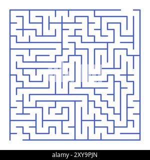 Elément de dessin en forme de labyrinthe. Il y a une entrée et une sortie et un chemin correct, mais beaucoup de chemins mènent à des impasses Illustration de Vecteur