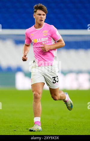 Tyler Dibling de Southampton lors du match de deuxième tour de la Carabao Cup au Cardiff City Stadium. Date de la photo : mercredi 28 août 2024. Banque D'Images