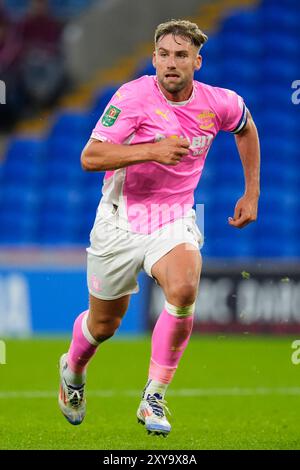 Le Charlie Taylor de Southampton lors du match de deuxième tour de la Carabao Cup au Cardiff City Stadium. Date de la photo : mercredi 28 août 2024. Banque D'Images