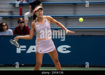 Moyuka Uchijima (JPN) participe à la première ronde de l'US Open Tennis 2024. Banque D'Images