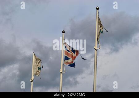 Un drapeau de l'Union Jack en lambeaux Banque D'Images