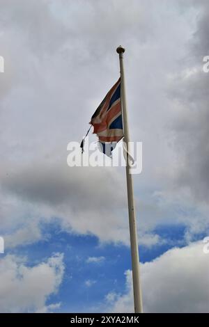 Un drapeau de l'Union Jack en lambeaux Banque D'Images