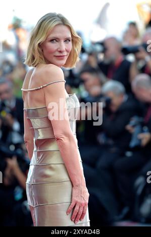 Venise, Italie. 28 août 2024. Cate Blanchett assiste à un tapis rouge pour le film 'Beetlejuice Beetlejuice' lors du 81e Festival International du film de Venise le mercredi 28 août 2024 à Venise, en Italie. Photo de Rocco Spaziani/UPI crédit : UPI/Alamy Live News Banque D'Images