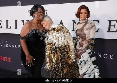 Los Angeles, CA. 28 août 2024. Mo'nique, Glenn Close et Andra Day lors de la première Netflix de The Deliverance le 28 août 2024 au Netflix Tudum Theater de Los Angeles, Californie. Crédit : Faye Sadou/Media Punch/Alamy Live News Banque D'Images