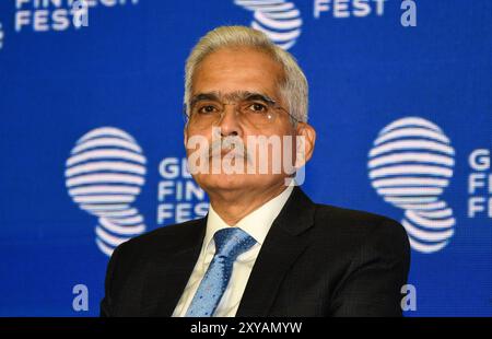 Mumbai, Inde. 28 août 2024. Gouverneur de la Reserve Bank of India (RBI), Shaktikanta Das vu lors du Global Fintech Fest (GFF) à Mumbai. Global Fintech Fest (GFF) est une plateforme mondiale pour encourager les principales parties prenantes des entreprises Fintech qui se rassemblent pour partager et échanger des idées, des innovations dans les domaines bancaire, financier, des paiements numériques, des startups et des nouvelles technologies. Crédit : SOPA images Limited/Alamy Live News Banque D'Images