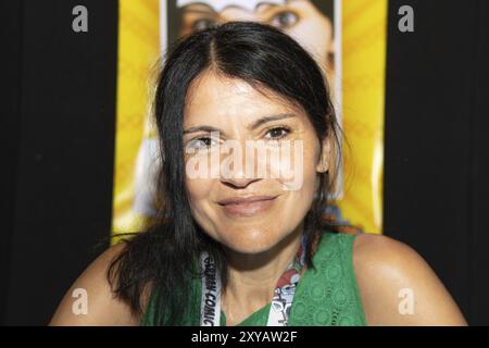 FRANCFORT, ALLEMAGNE, 6 MAI 2018 : Ghadah Al-Akel (*1965, actrice, voix allemande de Michelle Rodriguez, Blossom (Power Puff Girls), Pharah (Overwatch) a Banque D'Images