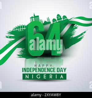 Happy Independence Day Nigeria.1st octobre fond. Vecteur illustration design Illustration de Vecteur