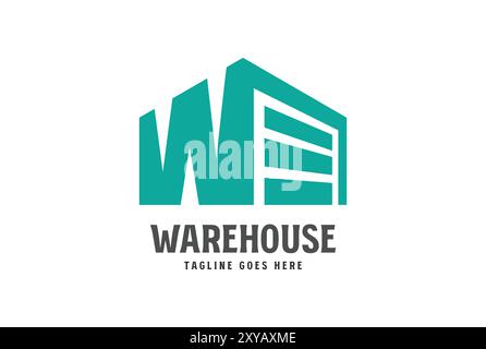 Lettre initiale minimaliste simple W pour Warehouse logo Design Vector Illustration de Vecteur