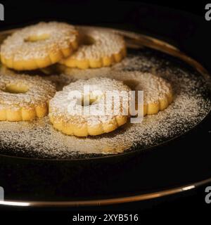 Cinq biscuit noix de sucre glace au-dessus Banque D'Images