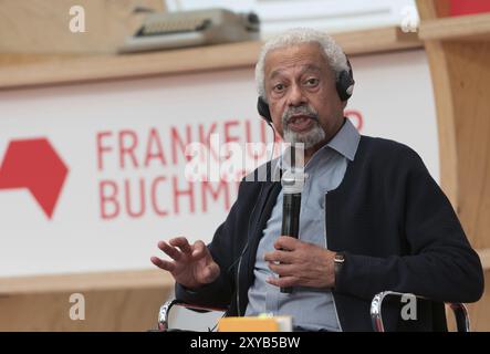 FRANCFORT-SUR-LE-MAIN, Allemagne, 22 octobre 2022 : Abdulrazak Gurnah (*1948), à la 74e Foire du livre de Francfort, Europe Banque D'Images