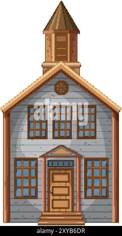 Une illustration détaillée d'une maison en bois Illustration de Vecteur