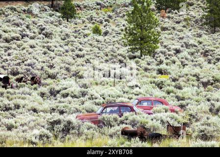 Vintage car près de Kamloops en Colombie-Britannique, Canada Banque D'Images