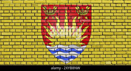 Drapeau de Suffolk peint sur mur de briques Banque D'Images