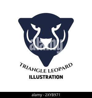 Simple minimaliste Triangle Tiger Jaguar Leopard Puma Head face icône symbole illustration vecteur Illustration de Vecteur