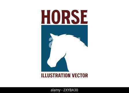 Simple minimaliste cheval Stallion Head Silhouette illustration Vector Illustration de Vecteur