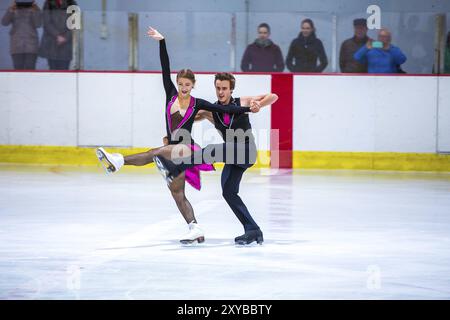 BERLIN, ALLEMAGNE, 11 OCTOBRE : Katharina Mueller et Tim Dieck au concours de danse sur glace le 11 octobre 2014 à Berlin, Allemagne. Toutes les plages sont comprises entre Banque D'Images