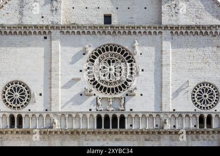 Détail sur la cathédrale de San Rufino, assise, Italie, Europe Banque D'Images