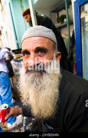 Portrait d'un palestinien pris dans la vieille ville de Jérusalem. Banque D'Images