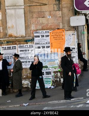 Le quartier ultra-orthodoxe de Mea Shearim à Jérusalem, Israël. Banque D'Images