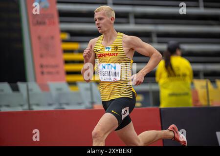 Max HUSEMANN (Eintracht Hildesheim) , ALLEMAGNE, 400 mètres hommes PER, Leichtathletik, Athlétisme, Championnats du monde d'athlétisme U20 Lima 24, Leichtathletik Weltmeisterschaften, 28.08.2024, Foto : Eibner-Pressefoto/Jan Papenfuss Banque D'Images