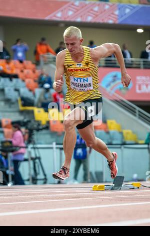 Max HUSEMANN (Eintracht Hildesheim) , ALLEMAGNE, 400 mètres hommes PER, Leichtathletik, Athlétisme, Championnats du monde d'athlétisme U20 Lima 24, Leichtathletik Weltmeisterschaften, 28.08.2024, Foto : Eibner-Pressefoto/Jan Papenfuss Banque D'Images