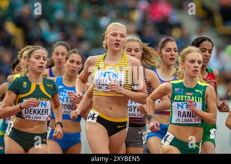 Jolanda KALLABIS (FT 1844 Freiburg), ALLEMAGNE, 1500 mètres femmes PER, Leichtathletik, Athlétisme, Championnats du monde d'athlétisme U20 Lima 24, Leichtathletik Weltmeisterschaften, 28.08.2024, Foto : Eibner-Pressefoto/Jan Papenfuss Banque D'Images